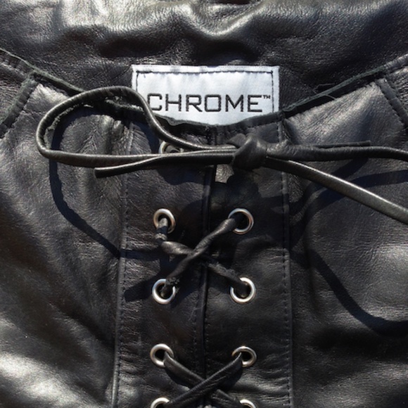 Leather Pants w/ Side Zippers and Laced Fly - Chrome by Carrie Basham - Picture 2 of 8